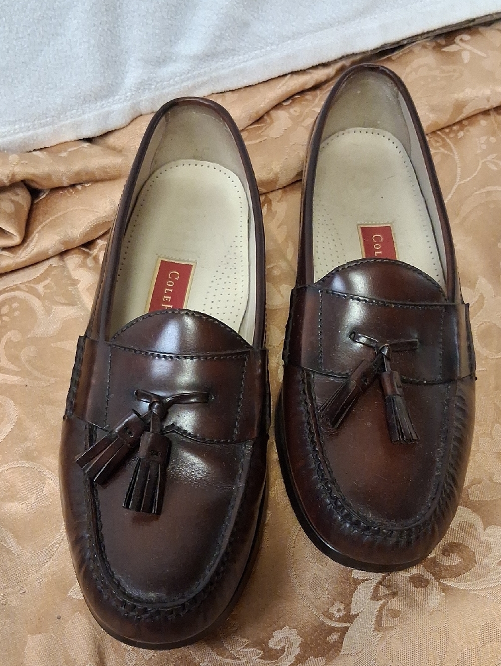 Cole Haan Men's Dark Brown Leather Tassel Loafers Size 10